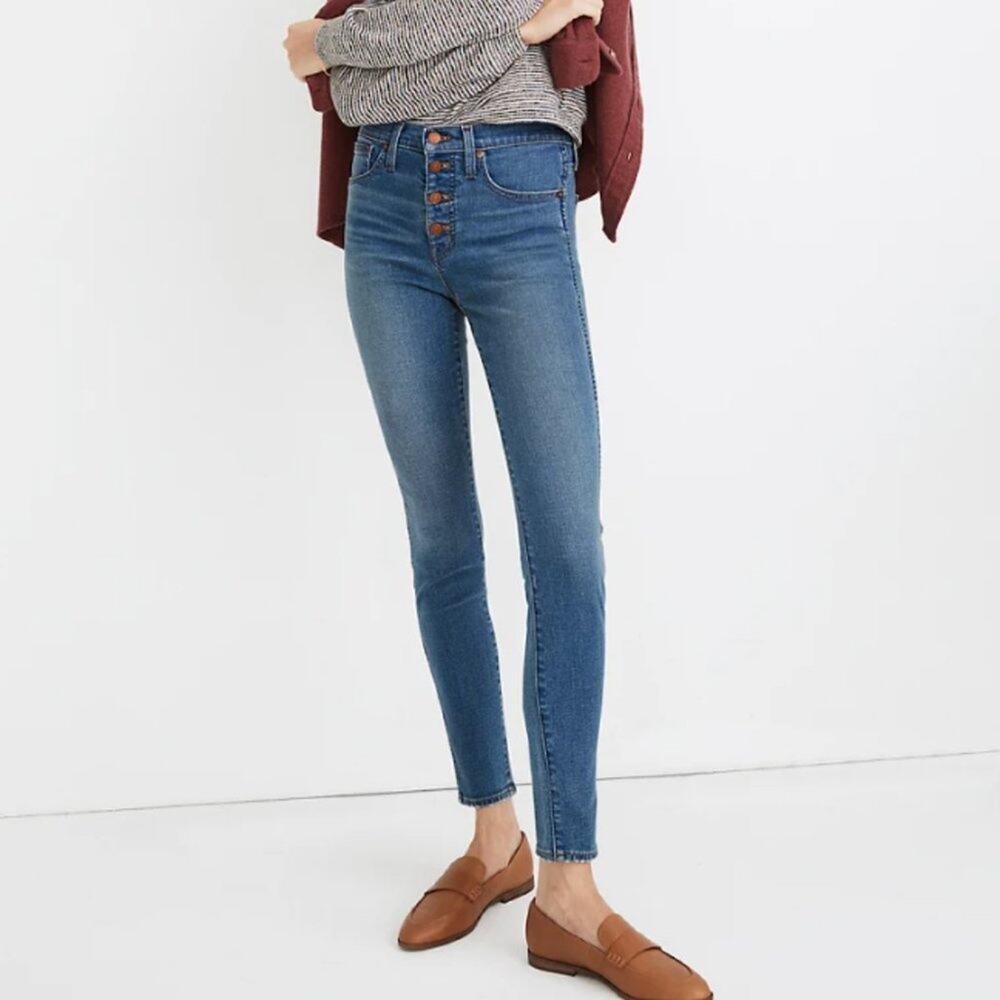 Madewell Jeans- 10” High Rise Skinny in Dewitt Wash